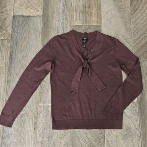 NWT Talbot's Chocolate Brown Sweater with Tie Detail - Small